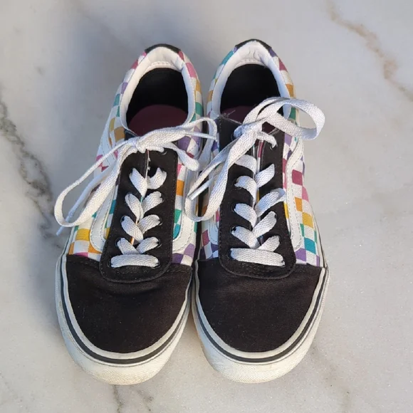 Vans Multicolor Checkered Lace-Up Sneakers Size 3 (Kids) - Picture 1 of 9